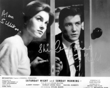 Publicity photo signed by Alan Sillitoe and Shirley Anne Field